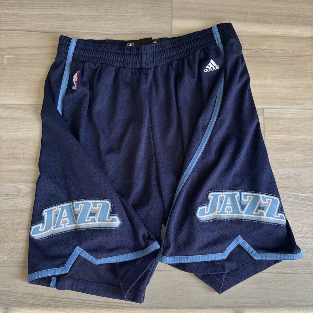 VINTAGE ADIDAS NBA AUTHENTICS UTAH‎ JAZZ SWINGMAN SHORTS MEN'S SIZE XL